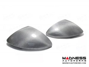 Alfa Romeo Giulia Mirror Covers - Carbon Fiber - Full Replacements - White Candy Alfa Romeo Giulia Mirror Covers - Carbon Fiber - Full Replacements - White Candy